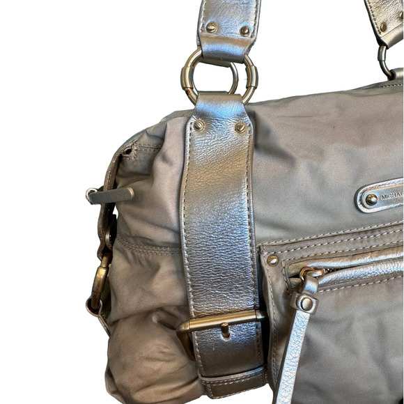 Michael Kors Champagne Gold Mini Duffel Satchel Hand Bag - Picture 2 of 10